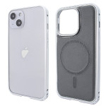 Чохол для iPhone 15 Metal Bumpers PU Leather Case with MagSafe - Gray Чохол для iPhone 15 Metal Bumpers PU Leather Case with MagSafe - Gray