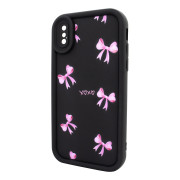 Чохол для iPhone X/XS – Pretty Things "Pink Bows – Black"
