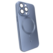 Чохол матовий Matte Silicone with MagSafe для iPhone 14 Pro Max із захисними лінзами на камеру Midnight Blue