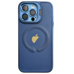 Чохол Logo Case PU Stand Camera (iPhone 15 Pro Max, Dark Blue)