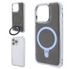 Чохол для iPhone 14 Pro Metal Bumpers Suede Case with MagSafe Stand - Gray