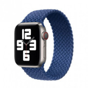 Монобраслет для Apple Watch Braided Solo Loop Nylon (42mm, 44mm, 45mm, 46mm, 49mm, Dark Blue, L)
