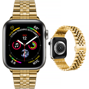 Стальний браслет Braslet 5 Beads для Apple Watch (42mm, 44mm, 45mm, 46mm, 49mm Gold)