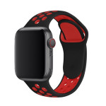 Ремінець силіконовий Nike Sport Band на Apple Watch 38mm, 40mm, 41mm, [42mm Series 10/11] - Black-Red