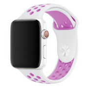 Ремінець силіконовий Silicone Band Nike (42/44/45/46/49mm, White-Pink)
