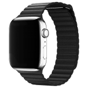Шкіряний ремінець Leather Loop Band на Apple Watch 42mm | 44mm | 45mm | 46mm | 49mm Black