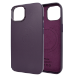 Чохол для iPhone 14 Pro Leather Case PU with Magsafe Dark Cherry