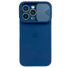 Чохол Silicone with Logo Hide Camera, для iPhone 12 Pro (Dark Blue)