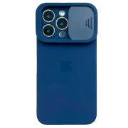 Чохол Silicone with Logo Hide Camera, для iPhone 12 Pro (Dark Blue)