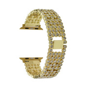 Стальний ремінець браслет Crystal Band для Apple Watch (38mm, 40mm, 41mm, [42mm Series 10/11], Gold)