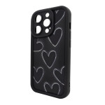 Чохол для iPhone 15 Pro – Pretty Things "Black Hearts – Black"