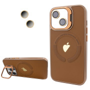 Чохол Logo Case PU Stand Camera (iPhone 15, Brown)