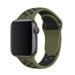 Ремінець силіконовий Nike Sport Band на Apple Watch 42mm | 44mm | 45mm | 46mm | 49mm Olive-Black