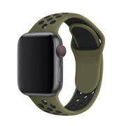 Ремінець силіконовий Nike Sport Band на Apple Watch 42mm | 44mm | 45mm | 46mm | 49mm Olive-Black