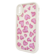 Чохол для iPhone X/XS – Pretty Things "Pink Hearts – White"