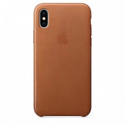 Чохол для iPhone X | Xs Leather Case PU Saddle Brown