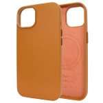 Чохол для iPhone 14 Pro Leather Case PU with Magsafe Golden Brown