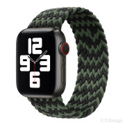 Монобраслет на Apple Watch Braided Solo Loop (Rainbow Black - Green, 42mm, 44mm, 45mm, 46mm, 49mm Xs)