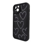 Чохол для iPhone 14 – Pretty Things "Black Hearts – Black"