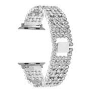 Стальний ремінець браслет Crystal Band для Apple Watch (38mm, 40mm, 41mm, [42mm Series 10/11], Silver)