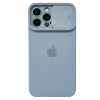 Чохол Silicone with Logo Hide Camera, для iPhone 12 Pro (Faraway Blue)