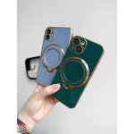 Чохол для iPhone 13 Pro Holder Glitter Shining Сase with MagSafe з підставкою та захисними лінзами на камеру Green