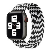 Монобраслет на Apple Watch Braided Solo Loop (Rainbow Black - White, 42mm, 44mm, 45mm, 46mm, 49mm S)