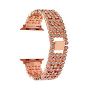 Стальний ремінець браслет Crystal Band для Apple Watch (42mm, 44mm, 45mm, 46mm, 49mm Rose Gold)