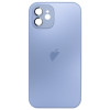 Чохол скляний для iPhone 12 матовий AG Glass Case with MagSafe із захистом камери Sierra Blue