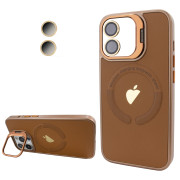 Чохол Logo Case PU Stand Camera (iPhone 12, Brown)