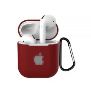 Чохол на AirPods 1 | 2 LOGO (Dark Red)