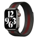 Металічний ремінець Milanese Loop на Apple Watch (42mm, 44mm, 45mm, 46mm, 49mm Black-Red)