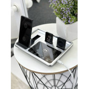 Безпровідна зарядка 4 в 1 (iPhone + Apple Watch + AirPods) Electric Lift Silver-Black