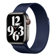 Металічний ремінець для Apple Watch (42mm, 44mm, 45mm, 46mm, 49mm) Milanese Loop Midnight Blue