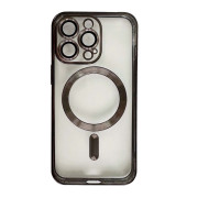Чохол Shining with MagSafe на iPhone 12 Pro Max із захисними лінзами на камеру Black