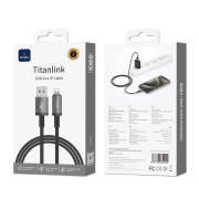 Кабель WiWU 2.4A (USB-A to Lightning) 1M Wi-C055A – Nylon Black