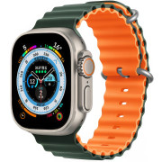 Ремінець для Apple Watch Ocean Band (38mm, 40mm, 41mm, [42mm Series 10/11], Pine Green-Orange)