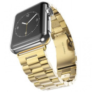 Стальний ремінець Stainless Steel Braslet 3 Beads на Apple Watch (38mm, 40mm, 41mm, [42mm Series 10/11], Gold)