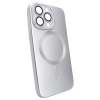 Чохол матовий Matte Silicone with MagSafe для iPhone 13 Pro із захисними лінзами на камеру Silver