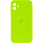Чохол Silicone Case Full Camera для iPhone 12 Neon Green
