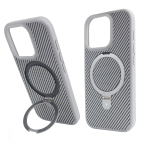 Чохол Nofelet Carbon Case with MagSafe (iPhone 16 Pro, Titanium Gray)