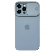 Чохол Silicone with Logo Hide Camera, для iPhone 12 Pro Max (Faraway Blue)
