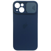 Чохол для iPhone 14 Silicone with Logo Hide Camera Dark Blue