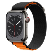 Ремінець Alpine Loop на Apple Watch 42mm | 44mm | 45mm | 46mm | 49mm Black-Orange