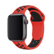 Ремінець силіконовий Nike Sport Band на Apple Watch 38mm, 40mm, 41mm, [42mm Series 10/11] - Red-Black