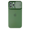 Чохол для iPhone 14 Silicone with Logo Hide Camera Dark Green