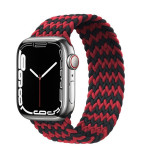 Монобраслет на Apple Watch Braided Solo Loop (Rainbow Black - Red, 38mm, 40mm, 41mm, [42mm Series 10/11], S)