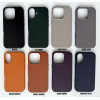 Чохол для iPhone 16 Leather Case PU with MagSafe - Light Gray