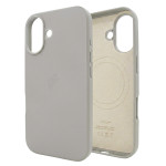 Чохол для iPhone 16 Leather Case PU with MagSafe - Light Gray