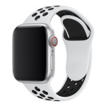Ремінець силіконовий Nike Sport Band на Apple Watch 38mm, 40mm, 41mm, [42mm Series 10/11] - White-Black